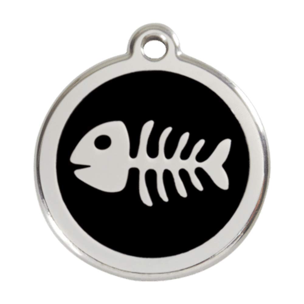 Red Dingo Bones Cat Tag Black