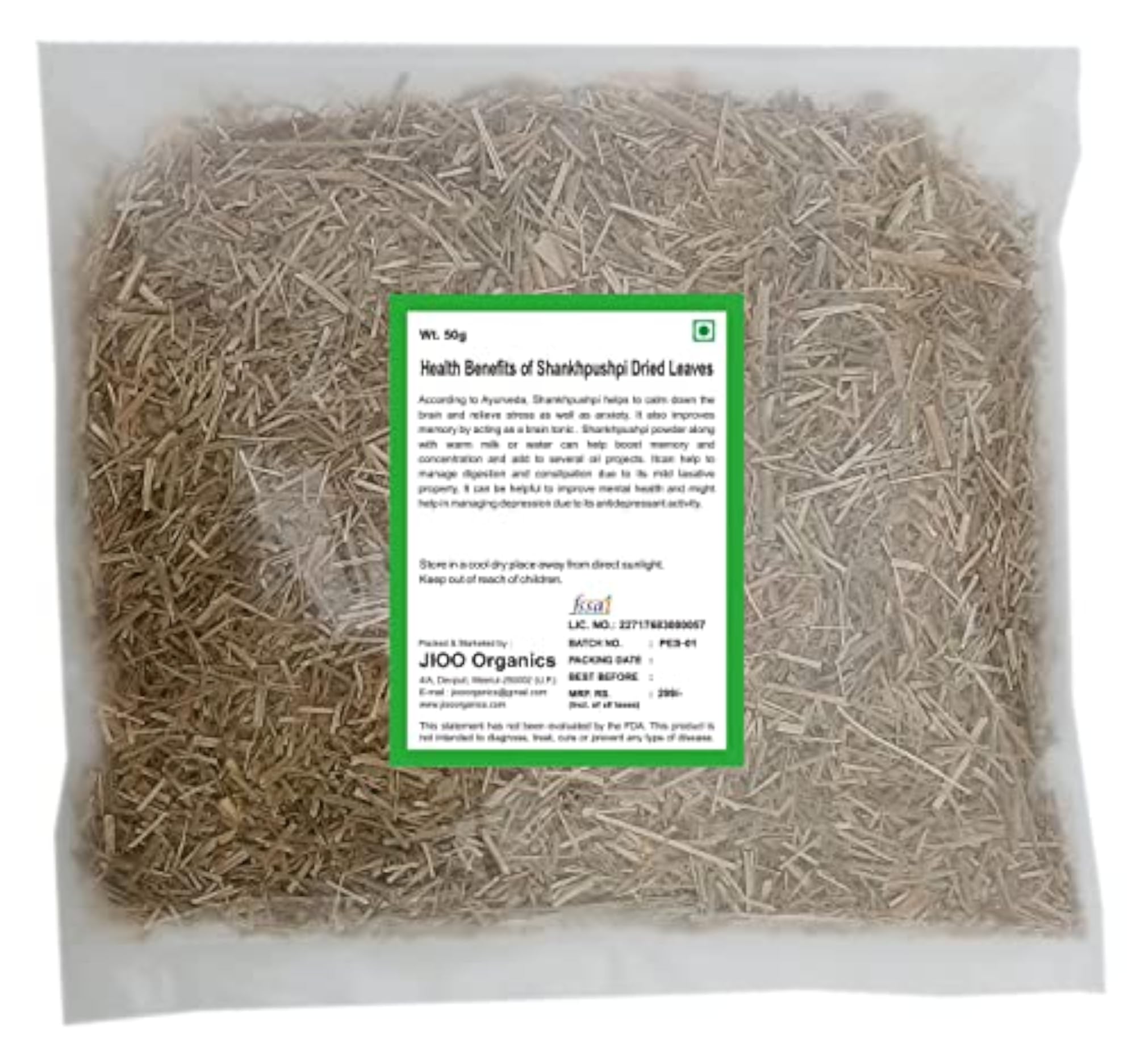 J Organics Natural Shankhapushpi Powder, 50 grams
