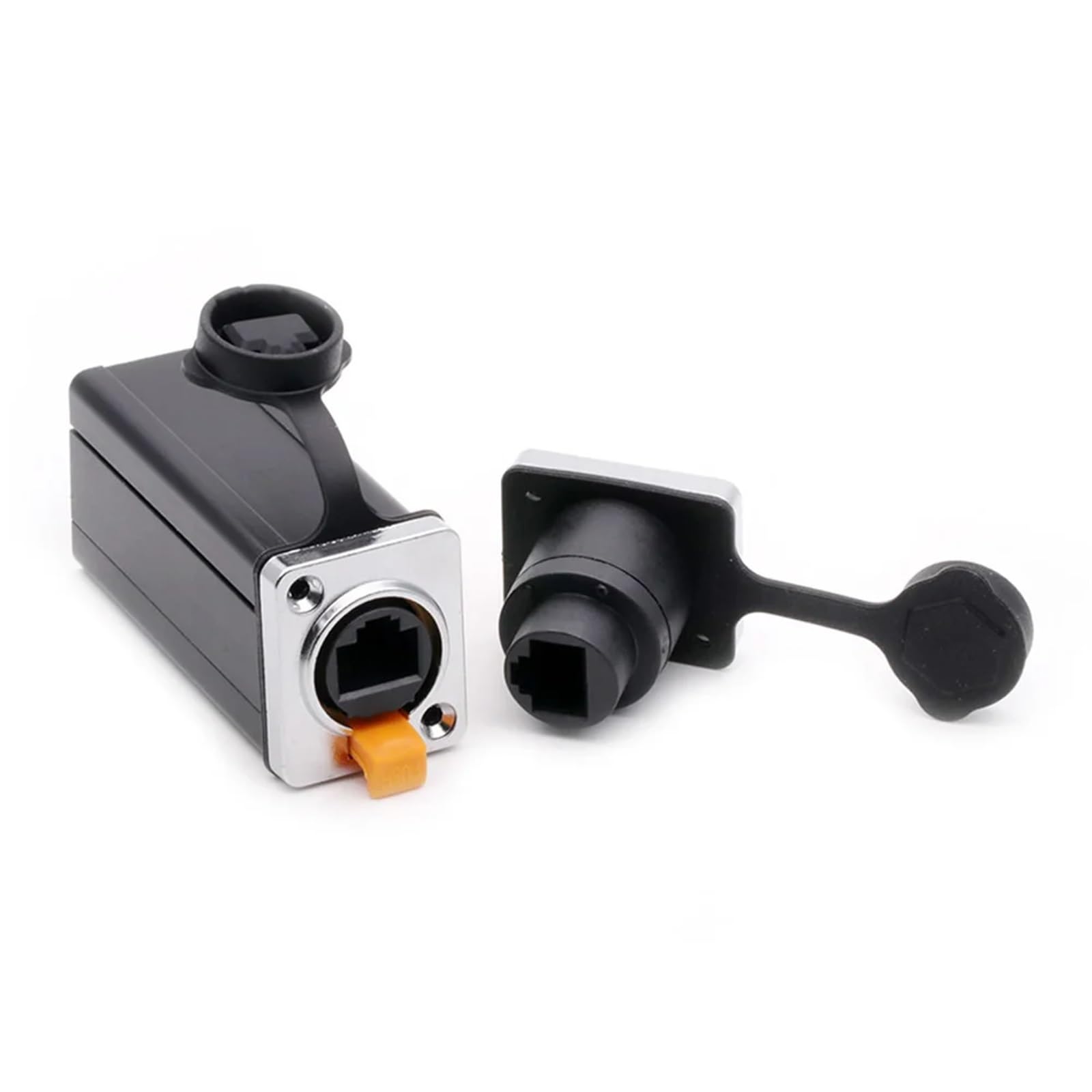 Złącze RJ45 Złącze żeńskie Ethernet Gniazda do montażu na panelu proste 1 szt. (1 x Metal-90mm-01)
