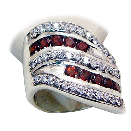 Grenat bague argent sterling anti-ternissement anneau de naissance toutes tailles