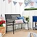 Best Choice Products Outdoor Bench 2-Person Steel Indoor/Outdoor Bench for Garden, Patio, Porch, Entryway w/American Flag, 790lb Capacity – Black