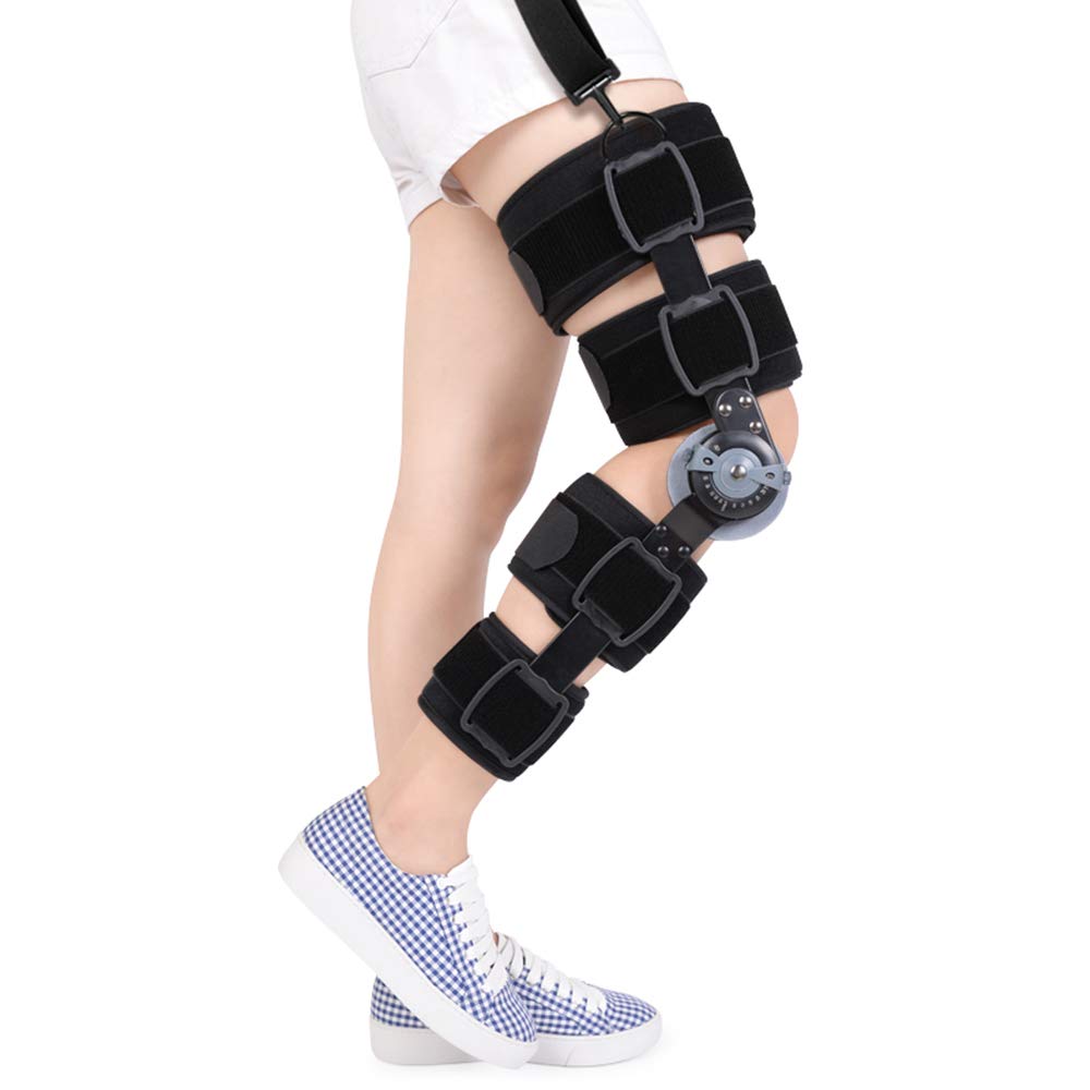 Kniegelenksfixierung, Verstellbare Kniegelenksorthese Mit Scharnier, Kniegelenksstabilisator Zur Unterstützung Bei Arthritis, Gelenkschmerzen, Meniskusriss, Knieverletzu,Right-M