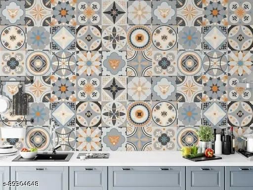 Image of Barebeauty 60 x 200 cm Kitchen Wallpaper, Self Adhesive Oil Proof Waterproof Wall Sticker for Kitchen, Anti-Mold Heat Resistant Backsplash Wall Covering (Pack of 10, 129.2 Sq. Ft. Approx)