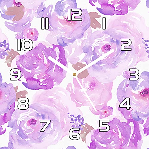 Horloge en verre fleurs lisible et silencieuse 30x30 cm - 2