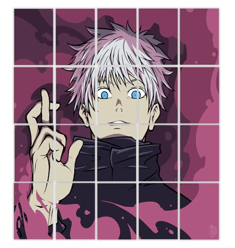 Image of VEENSHI Gojo Satoru Anime Poster Wall Collage Kit - 20 Pieces | Jujutsu Kaisen Fan Art Decor, Perfect for Bedroom or Dorm Room