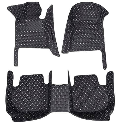Tapis de sol pour Peugeot 307 CC en cuir noir et blanc pour modèles 2003 à 2010