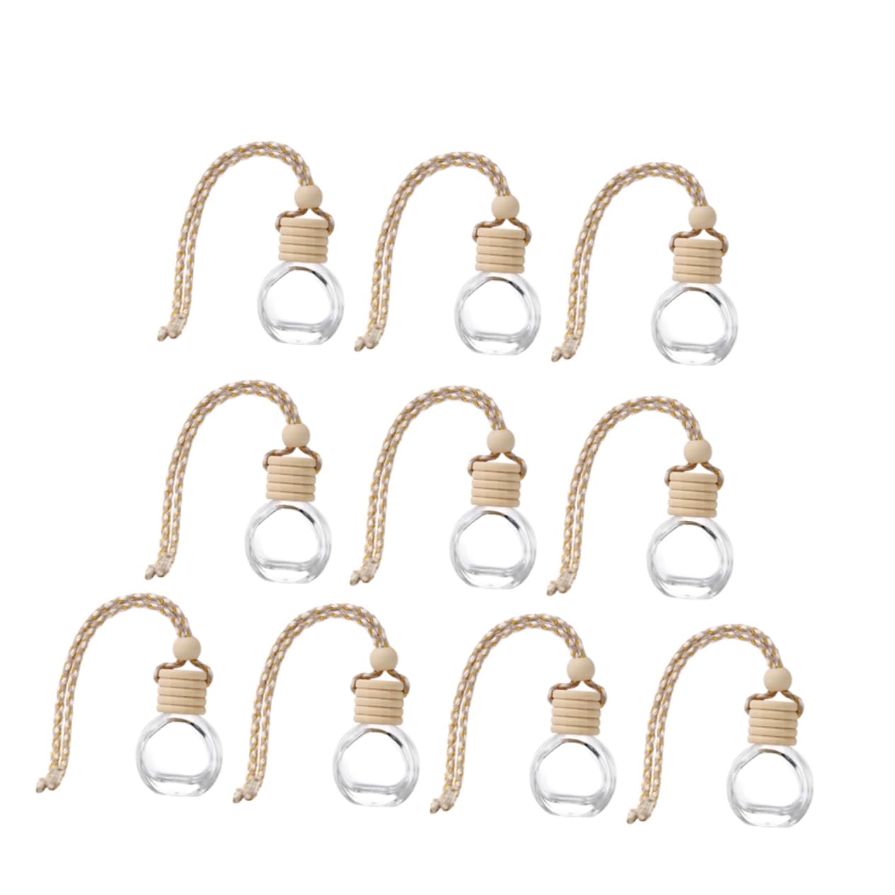 Ciieeo Juego De 4 Difusores De Para Coche Botellas De Recambio Para Fragancias Colgantes Elegante Diseño Con Tapa De Madera 10 Unidades X 4