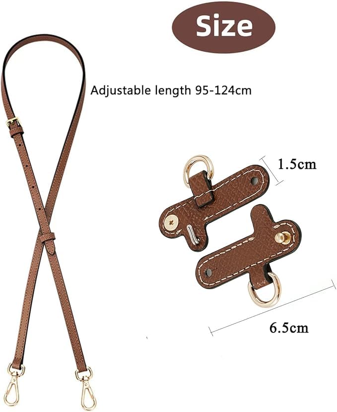 Image of Chispee Leather Bag Shoulder Strap, Purse Straps Replacement Crossbody Adjustable Conversion Kit for Longchamp Mini Bag