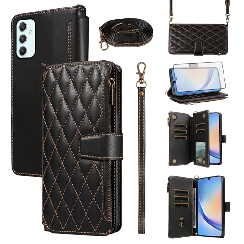 Étui pour Samsung Galaxy A34 5G avec fermeture éclair et verre trempé