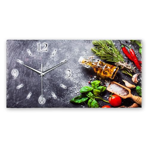 Kreative Feder Designer-Wanduhr Küchen-Kräuter aus Stein mit Zeigern aus...
