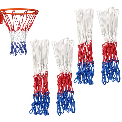 4 redes de baloncesto, red de baloncesto profesional, red de baloncesto portátil, adecuada para campos de deportes escolares, deportes de baloncesto en interiores y exteriores (50 cm)