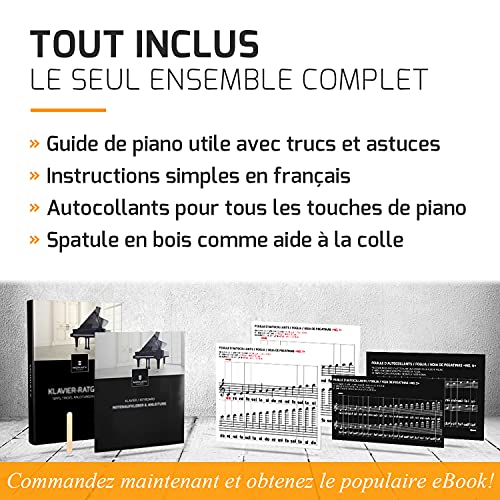 Autocollants pour notes de piano + clavier pour 49 | 61 | 76 | 88 touches + Ebook gratuit | kit complet premium pour… - Les Beatles, Paul McCartney, John Lennon, RIngo Starr, George Harrison Autocollants pour notes de piano + clavier pour 49 | 61 | 76 | 88 touches + Ebook gratuit | kit complet premium pour… – Image 4
