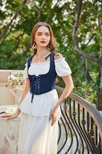 Image of Scarlet Darkness Women's Underbust Corset Top Renaissance Medieval Lace-up Boned Fairycore Pirate Corsets