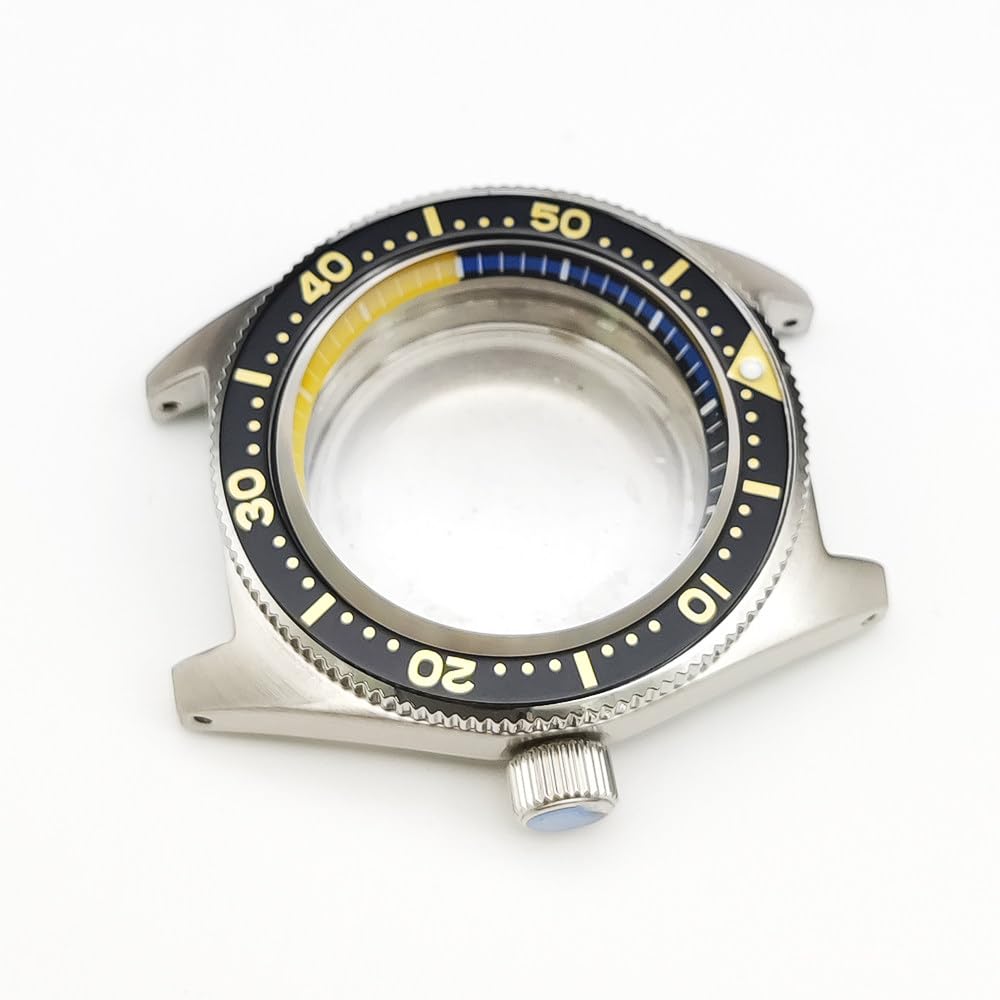 40mm Ersatz 316L Edelstahl Uhrengehäuse Kit, Passend für NH35 NH36 Werk 28,5 Zifferblatt, Retro Lünette Taucher Uhren Modifizierung Teil für Seiko SLA017 62MAS