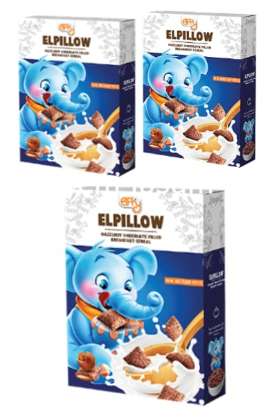 Elphyelpillow hazelnut & chocolate filled breakfast cereal 300g, Pack of 3