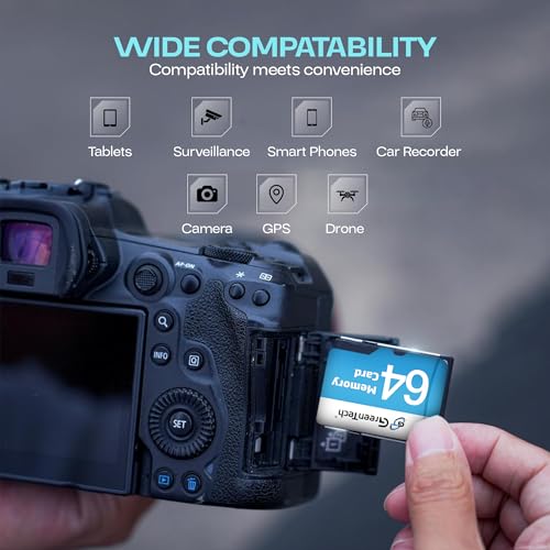 Image of Green Tech 64 GB Micro SD Memory Card with Ultra High Speed 3.0 | Full HD Video Resolution | Upto 100 Mbps Read Speed |Suitable for Tablet, Camera, Smart Phone, Surveillance, Drone