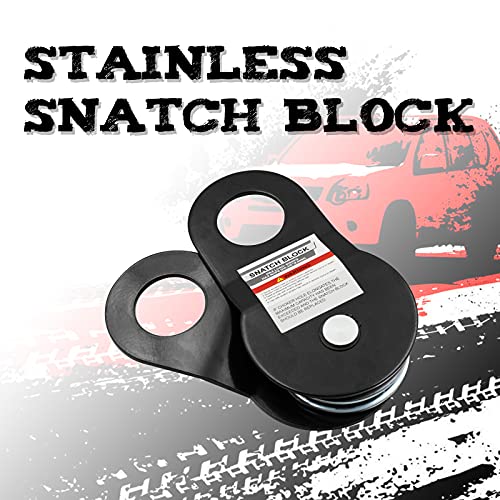 Milini Snatch Block, Strength Recovery Off-Road Heavy Duty Winches Pulley For Synthetic Rope Or Steel Cable, Universal Tackle Block For Truck, Tractor, Atv & Utv (Black, 8T) #TOP5