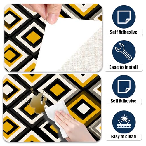 Image of Nuxovilar Rhombus Geometric Peel and Stick Wallpaper 15.75 inchx39.37 inch Vinyl