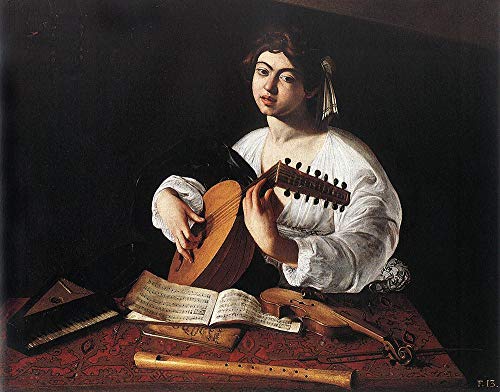 Tableau Caravage Le joueur de luth peinture à l'huile pour décorer un salon élégant