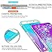 LeYi Compatible with Galaxy Note 5 Case with 2PCS Tempered Glass Screen Protector for Girls Women, Bling Phone Case for Samsung Galaxy Note 5, Teal/Purple