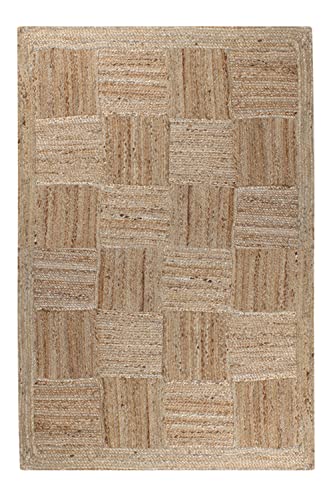 Tapete Trenzado de Yute Natural 2x3 Pies Beige miniatura 1