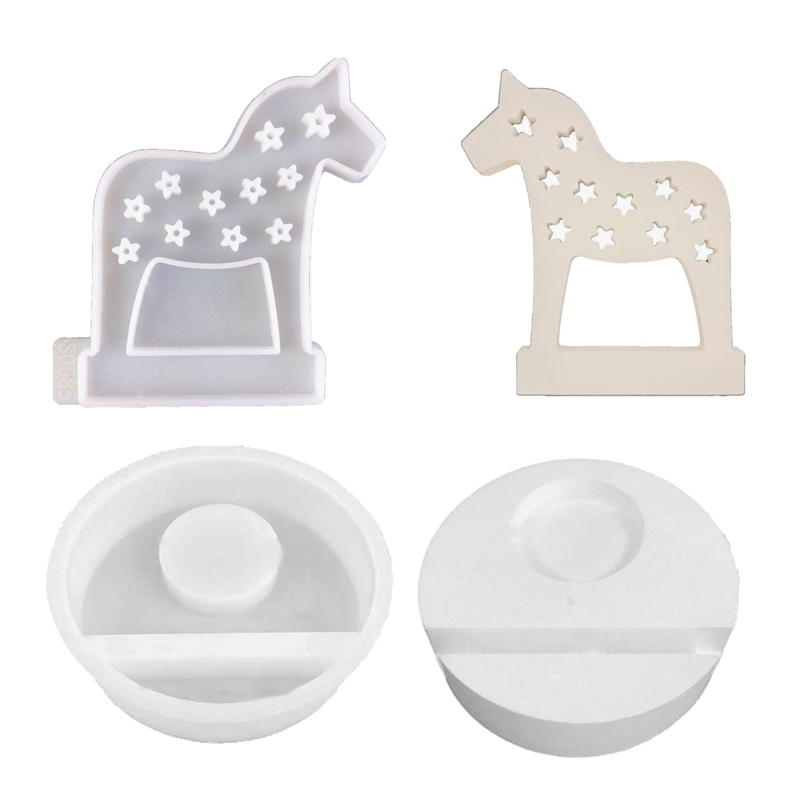 Alksubbm Shaped Holder Molds Horse Shape Molds for Craft Tealight Gypsum Ornaments Supply