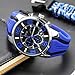 Relojes Deportivo Multifuncional Relojes Hombre Cronógrafo Relojes Calendario Silicona, Azul