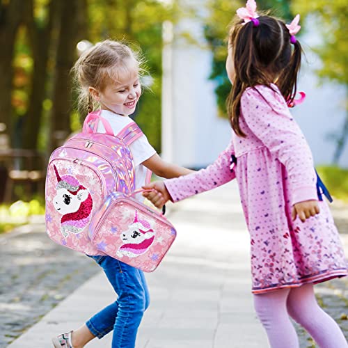 Mochila infantil - Mochila escolar brilhante para crianças e meninos, rosa, Lantejoulas Unicór 6 51ybVCj04yL