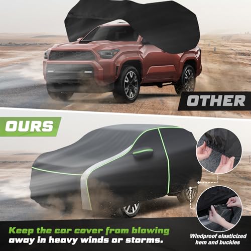 Image of Mixsuper Liner Car Cover for Toyota 4Runner 2002-2026, 7 Layers Waterproof Car Cover Accessories for 4Runner with Zipper Door, Windproof Straps, Reflective Strips, Anti-UV, All Weather