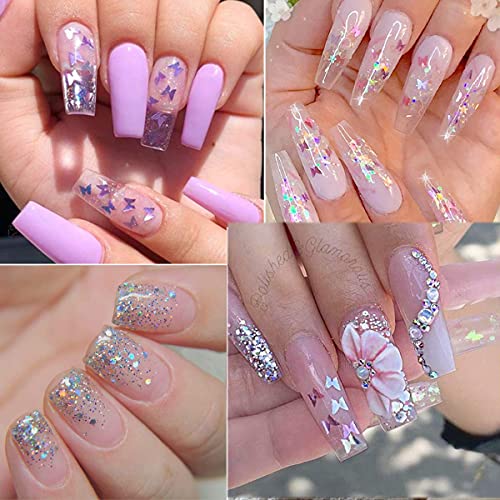 EBANKU 3D Schmetterling Nail Art Glitter Pailletten, 6 Farben Nail Art Holographic Pailletten Schmetterling Glitzer… – Bild 5
