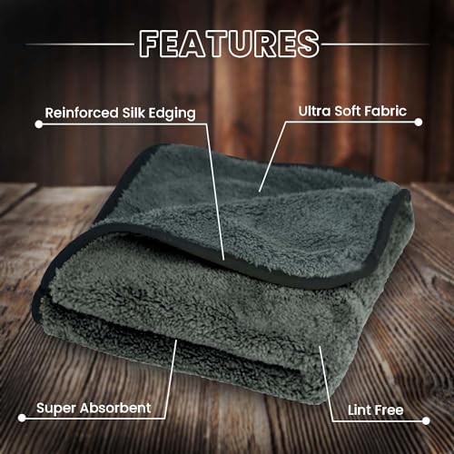 Image of Autofy 500GSM Microfiber Cloth - 40cm x 40cm - Pack of 6 - Double Sided, Lint Free, Super Soft Plush for Car & Bike Cleaning - Sueded Edges for Scratch-Free Cleaning