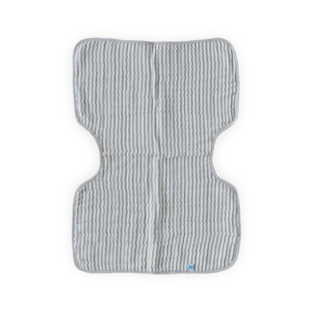 Little Unicorn Ultra-Absorbent Premium Burp Cloth | Soft on Baby's Skin | Larger Size | Ergonomic Design (Grey Stripe)