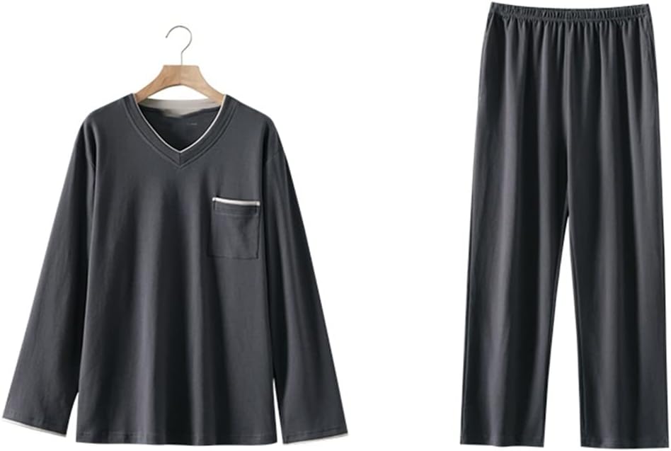 Pajamas men's spring and autumn cotton long-sleeved homewear and thin section can be worn large size