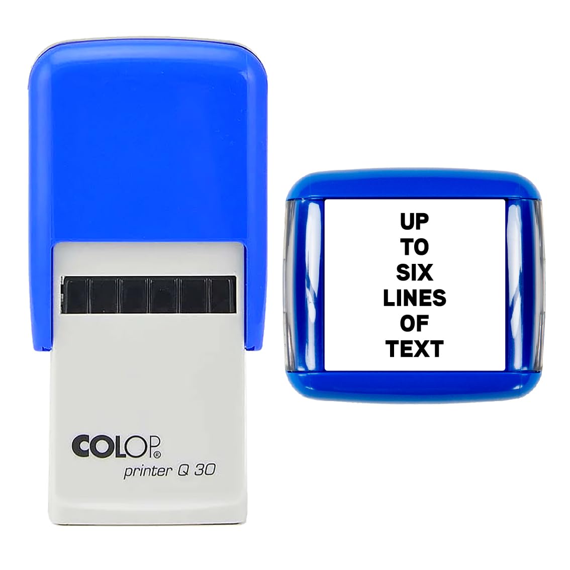 Obsesso Black 30Mm Square - Premium Personalised Custom Made Self-Inking Business Company Address Rubber Ink Stamp (Six Lines Of Text)
