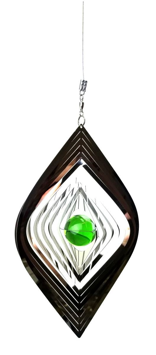 Large Hanging Stainless Steel Garden Wind Spinner Sun Catcher - Rhombus