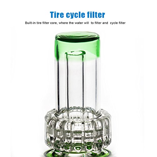 Grün bong glas bong,kopf 14.5 schliff 34cm 500g Percolator bong siebe tabakpfeife wasserpfeife – Bild 5