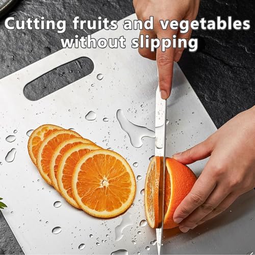 Image of Titanium Cutting Board, 3 PCS Titanium Cutting Boards for Kitchen, Non Toxic, Double-Sided Food Grade Chopping Board for Outdoor Camping(15.6 inch x 11 inch, 13 inch x 9.3 inch, 11.8 inch x 7.8 inch)