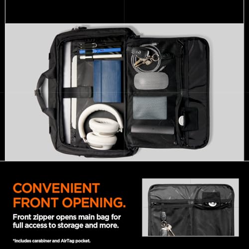 Spigen Klasden Laptop Business Messenger Shoulder Bag Briefcase with Luggage Strap for MacBook Pro/Air Lenovo, HP, and More3