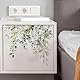 Grüne Pflanze Blätter Blumen Toilettensitz Deckel Aufkleber Selbstklebend Badezimmer Wandaufkleber Grünes Blatt Floral DIY Abnehmbare wasserdichte Toilettenaufkleber für Badezimmer Spülkasten Dekor