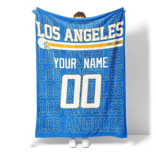 Image of ANTKING Los Angeles Throw Blanket for Men Women Boy Custom Name and Number Gifts