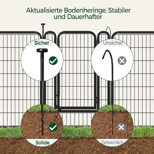 Yaheetech Welpenlaufstall Welpengitter 8-teilig 100cm, Einteilige Verriegelung, Verbindungsstangen mit rundem Kopf, Faltbare Freilaufgehege für Hunde Wohnung und Garten, Aufbau werkzeugfrei