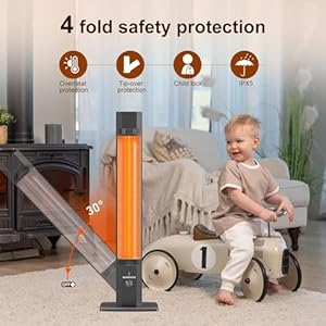 Outdoorpatioheaterwith9heatlevelsspaceheaterforgaragebackyardroomindoor1500wfastelectricinfraredheater9htimerswaterproofchildlockblacklarge Urban Country Home Decor Outdoor patio heater with 9 heat levelsspace heater for garage backyard room indoor1500w fast electric infrared heater9h timerswaterproofchild lockblack large urban country home decor