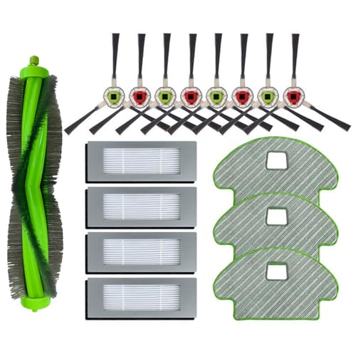 HUAYUWA Ensemble d'accessoires de Nettoyage de Rechange pour aspirateur Irobot Roomba Combo 113 R113840, pièces de Rechange pour Robot balayeur, 1 Brosse Rouleau+4 Filtre+8 Brosse latérales+3 Chiffon