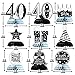 9PCS 40th Birthday Honeycomb Centerpieces Decorations, Cheers to 40 Years Honeycomb Table Topper, 40th Birthday Party Decorations for Men Women (Black and Sliver)