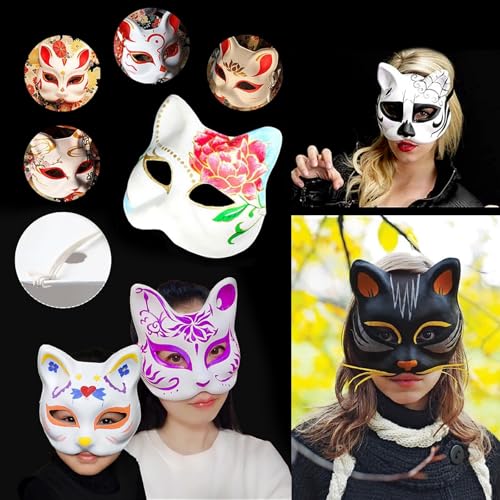 Máscaras blancas de papel cómodas para solucionar disfraces caseros 6