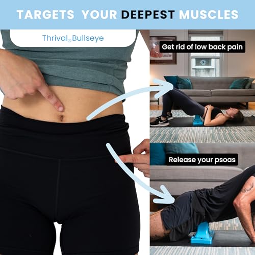 Image of Thrival - Fully Adjustable Psoas, Hip Flexor, Back, Glute, Illiacus and Neck Muscle Release Tool for Deep Tissue, Trigger Point, Hooking Hip and Myofascial Release - Made in USA - Blue