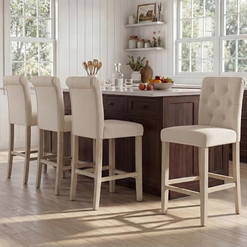 GOTMINSI 24 Upholstered Counter Bar Stools (Set of 4)