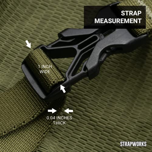 Strapworks Military Spec Flat Nylon Webbing – Milspec 17337 Strap For Slings, Backpack Straps, Tactical Projects – Made In The Usa, 1 Inch X 10 Yards, Black #TOP4