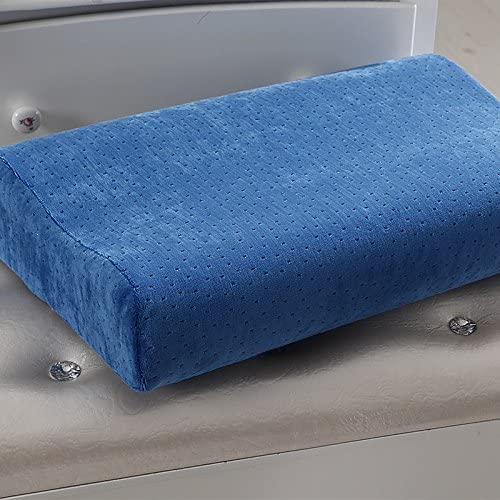STORE99® Violet, 50cmx30cmx10cm : Velvet Memory Foam Pillow Slow Rebound Neck Care Pillow Band Curve Neck Cervical Healthcare Pillows