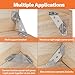 2025 Upgraded Universal Stainless Steel Furniture Corner Connector with Screws Angle Fasten Connector Furniture Triangle Shelf Support Brackets Corner Connector for Wood Cabinet Desk Bed and More-6PCS